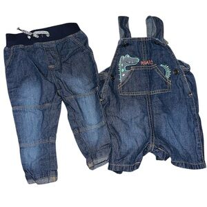 Kids Denim Overalls and Pants Set